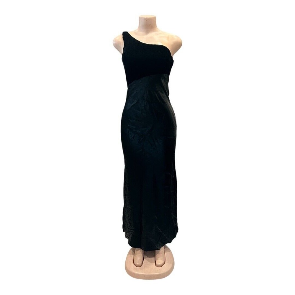 NWT Zum Zum Womens Vintage Black Velvet Single Shoulder Evening Gown S